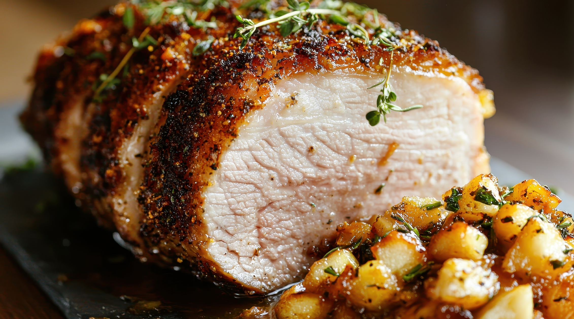 Maple-Glazed Pork Tenderloin with Roasted Apples