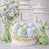 Soft Blue Bird & Vine Egg