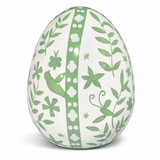 Green & White Trellis Leaf Egg