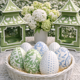 Soft Blue Bird & Vine Egg