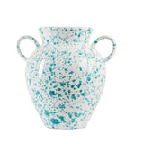 Taverna Speckled Two Handled Jug, Turquoise/White