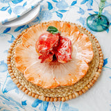 Orange Elisabetta Flower Dinner Plate, Set of 4