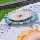 Pink Elisabetta Flower Dessert Plate, Set of 4