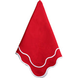 Set of 4 Red Scalloped Napkin