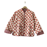 The Charlotte Jacket in Red and Orange Posy