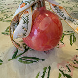 Coral Marbled Ornament