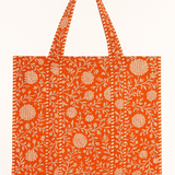 Orange Floral Tote
