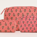 Pink Field Cosmetic Bag