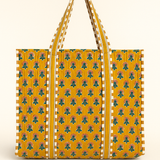 Gold Floral Tote