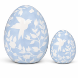 Soft Blue Bird & Vine Egg