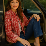 The Charlotte Jacket in Crimson Bloom