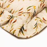 Organic Linen Ruffled Pillow Cover in Red Palm