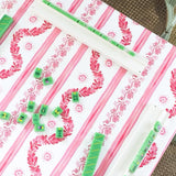 Scalloped Square Table Topper | Boxwood Garden - Rose