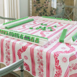 Scalloped Square Table Topper | Boxwood Garden - Rose