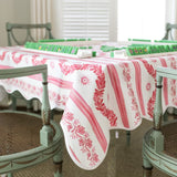 Scalloped Square Table Topper | Boxwood Garden - Rose