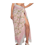 Pink and Green Floral Pareo