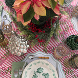 Nantucket Stripe Tablecloth in Holiday Pink