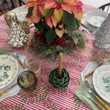Nantucket Stripe Tablecloth in Holiday Pink