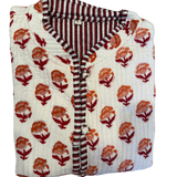 The Charlotte Jacket in Red and Orange Posy