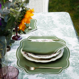 MIRELI GREEN RECTANGLE FABRIC PLACEMAT & NAPKIN SET