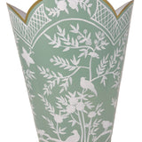 Celadon & White Wastepaper Basket