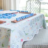 Scalloped Square Table Topper | Jardin de Fleurs - Sage