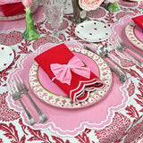 Pink: Velvet Bow Napkin Ties - (Set of 4)