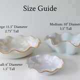 Chinoiserie Dreams Scalloped Bowls with 22K Gold Accent
