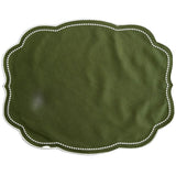 MIRELI GREEN RECTANGLE FABRIC PLACEMAT & NAPKIN SET