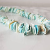 Vintage Blue Shell Necklace/ Beach Shell Accessories/ Summer Statement Shell Necklace