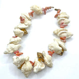 Vintage Pink and White Shell Necklace