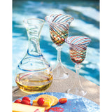 Red and Blue Swirl Wine Glass, Set of 4