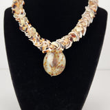 Vintage Women's Natural Clam Shell Choker Necklace 15" Choker Topical Island
