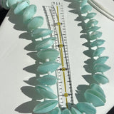 22” Vintage Aqua Blue Shell Necklace Summertime Fun Barrel Clasp Painted Plastic