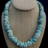 Big Vintage Graduated Puka Shell Necklace Green