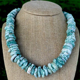 Big Vintage Graduated Puka Shell Necklace Green