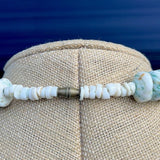 Big Vintage Graduated Puka Shell Necklace Green