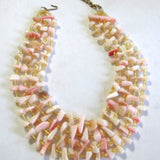 Vintage Shell MultiStrand Necklace 25 Inches Long 4.5 Wide