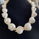 Rare Vintage Miriam Haskell Large Pearlescent Sea Shell Choker 16” Necklace