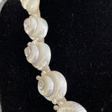 Rare Vintage Miriam Haskell Large Pearlescent Sea Shell Choker 16” Necklace
