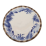 Compagnia Dinner Plate, Blue Leaves w/ Bamboo, Small