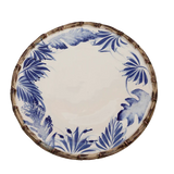 Compagnia Dinner Plate, Blue Leaves w/ Bamboo, Large