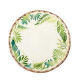 Compagnia Dinner Plate, Green Leaves w/ Bamboo, Large