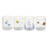 Flowers Cocktail Glasses, Set of 4