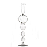 Clear Glass Candlestick with Large, Round Ball