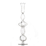 Clear Glass Candlestick with Flat Ball