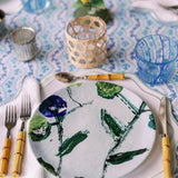 Set of Blue and Teal Posey China Plates (Set of 4 or 8)