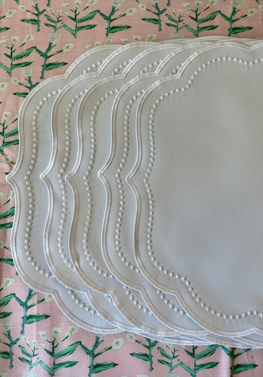 Set of 4 Waterproof Placemats (Classic White) Erin Donahue Tice