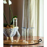Golden Globe Flutes w/ Blue Trim, Set of 4