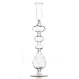Clear Glass Candlestick, Large Ball at Base